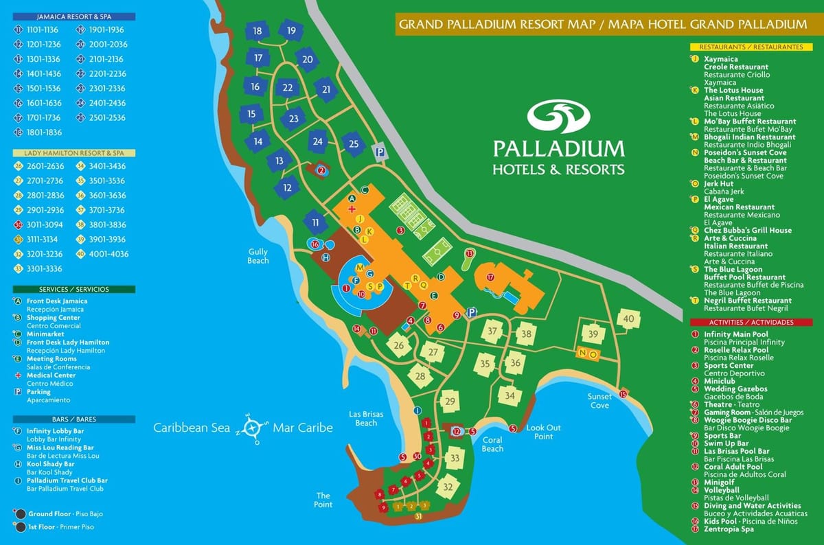 Kort over grand palladium jamaica resort
