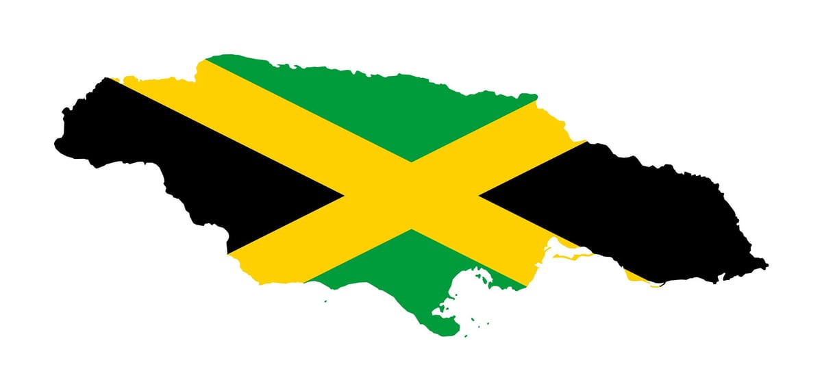 Kort over jamaica flag 