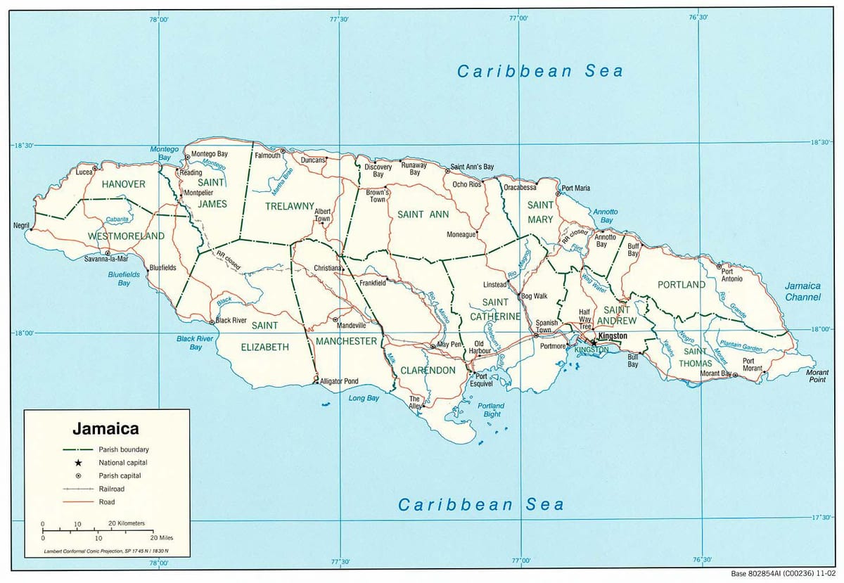 jamaica motorvej 2000 kort