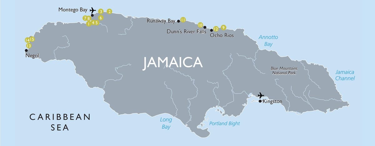 kort turistattraktioner i jamaica