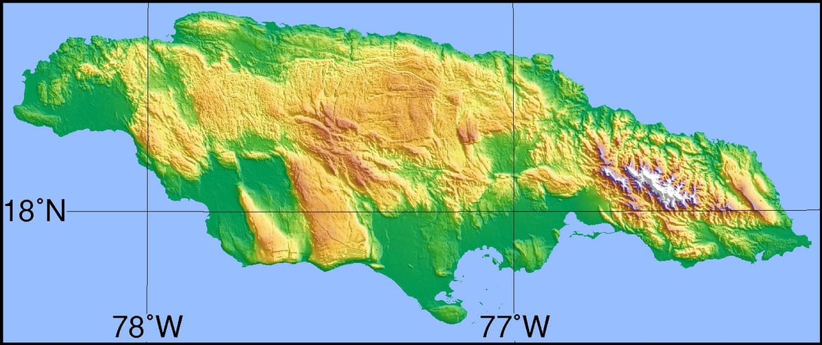 Kort over satellit-jamaica