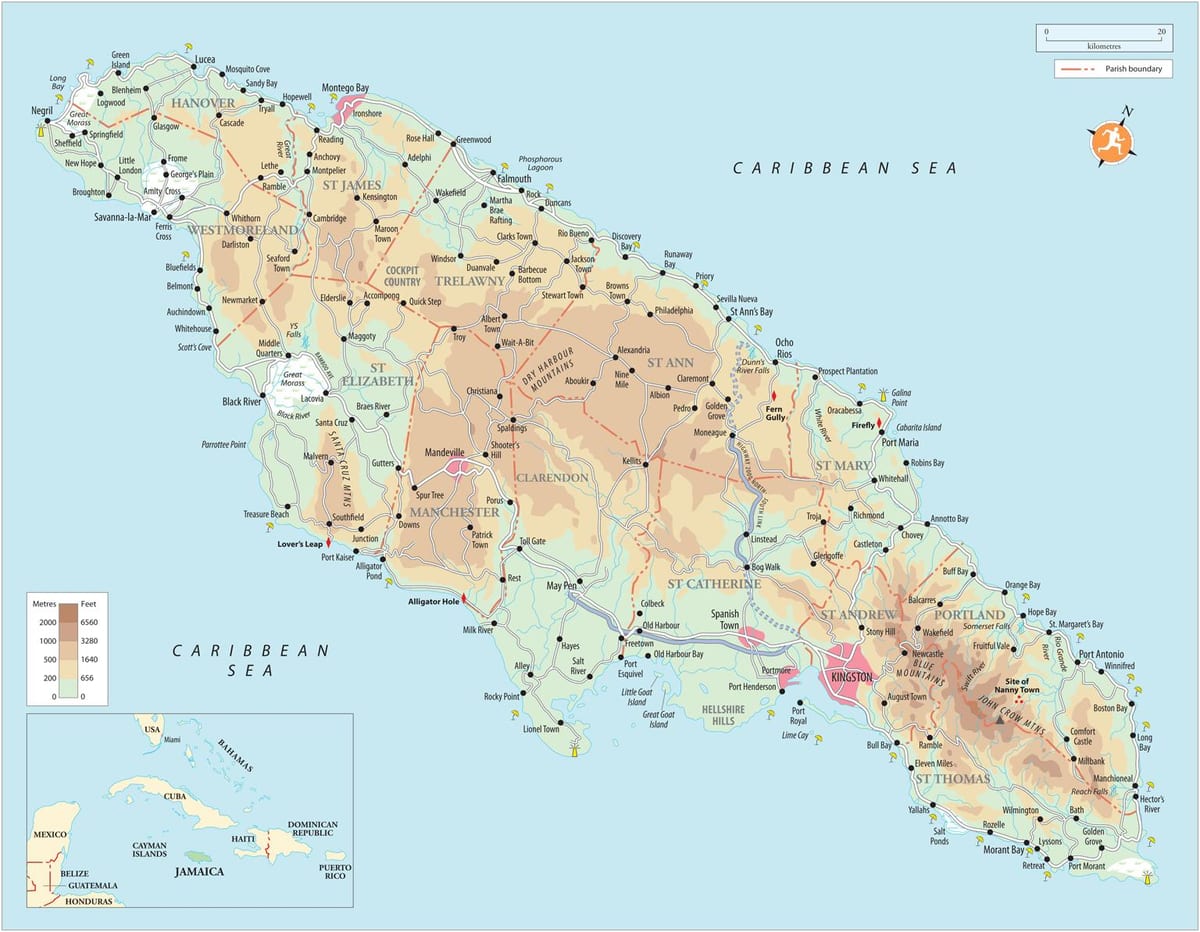 Kort over skatten bach jamaica