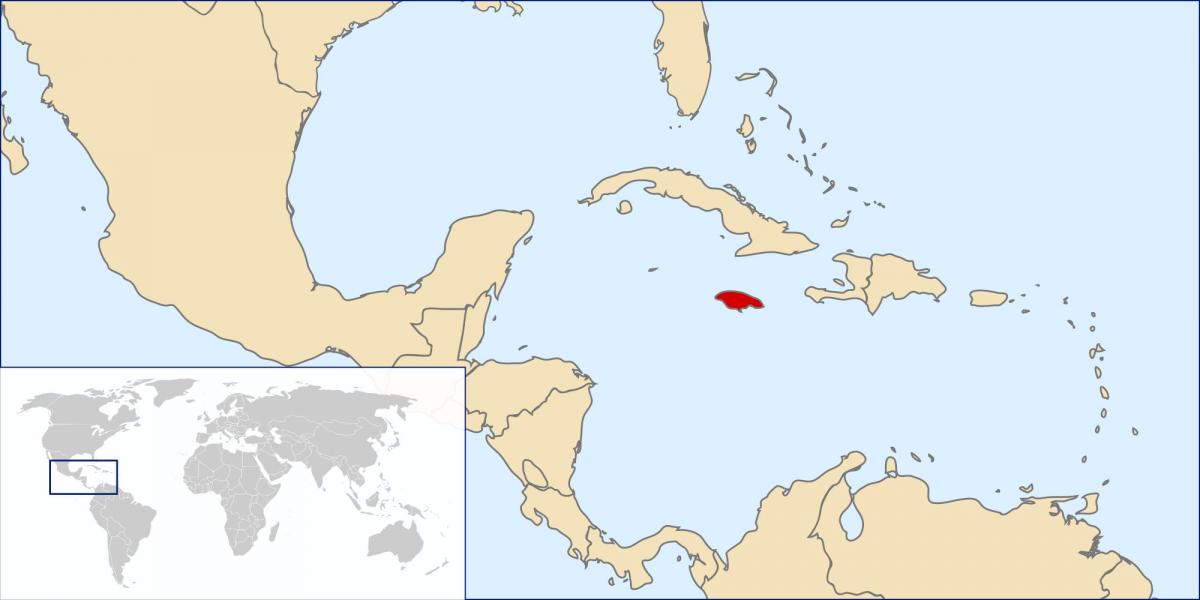 jamaica land i verden kort