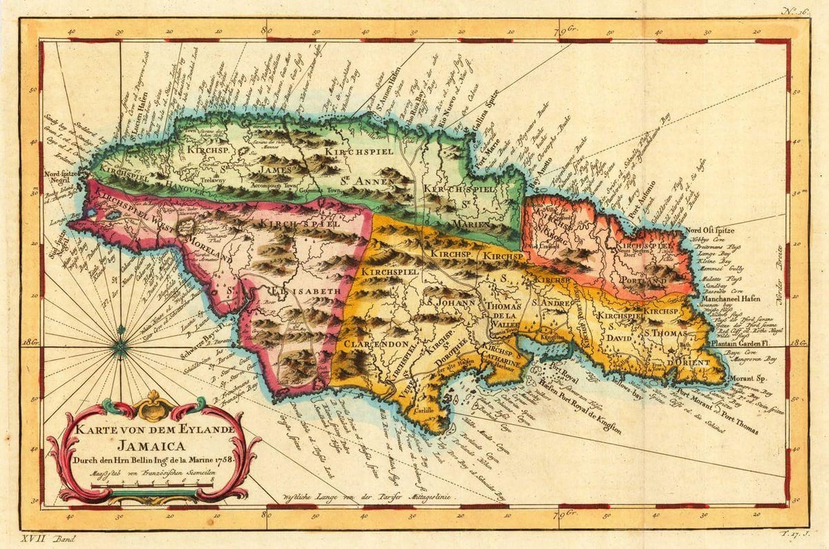 Kort vintage jamaica