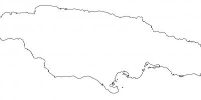 Blanke kort af jamaica med grænser