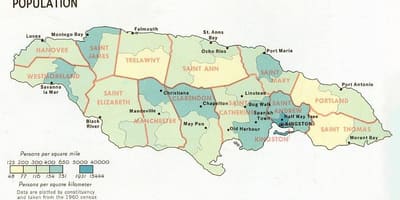 Befolkningen kort af jamaica