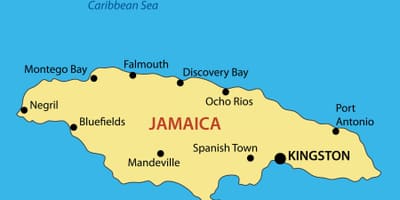 Kort over jamaica byer