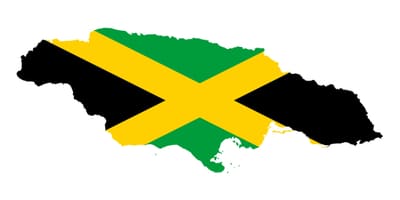 Kort over jamaica flag 