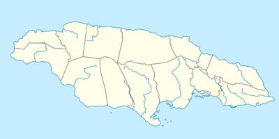 Kort over jamaica, der viser floder
