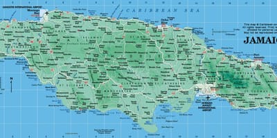 Geografisk kort over jamaica
