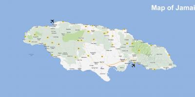 Kort over jamaica lufthavne og resorts