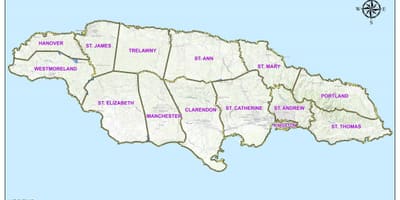 Kort over jamaica valgkredse