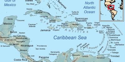 Kort over jamaica og de omkringliggende øer