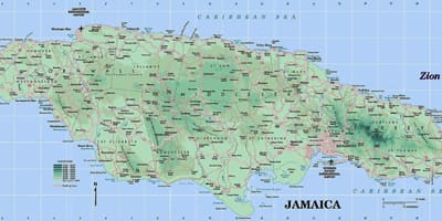 Kort af jamaicas nordkyst