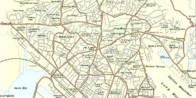 Kort kingston jamaica kvarterer