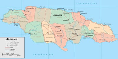 Kort over politiske jamaica