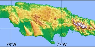 Kort over satellit-jamaica