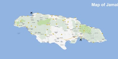 Kort over winnifred stranden jamaica